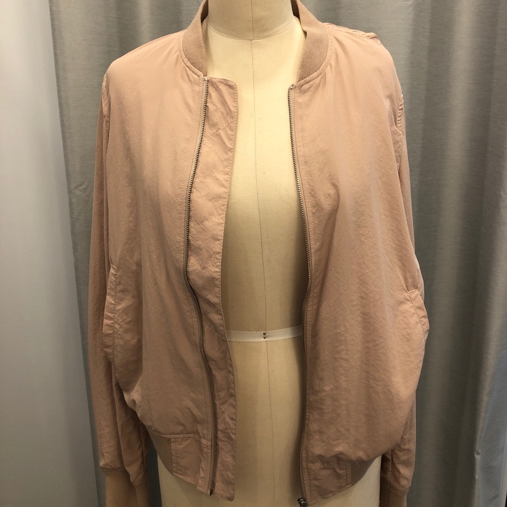 BLUSH PINK ZARA BOMBER JACKET